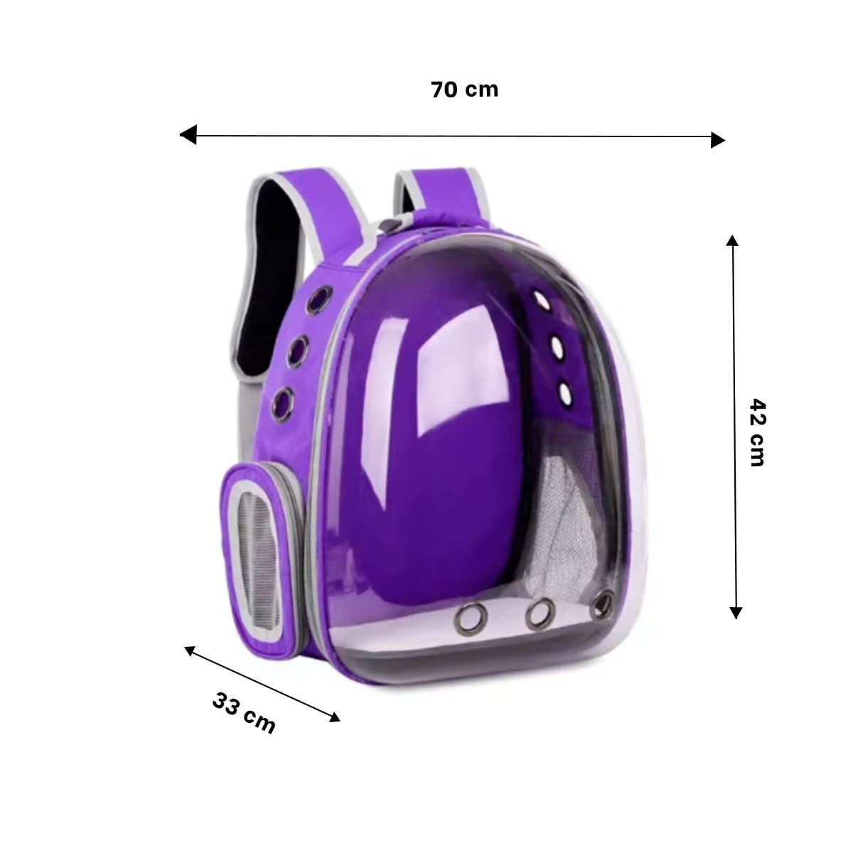 MOCHILA EXPANDIBLE PARA GATO EN MORADO CON BURBUJA TRANSPARENTE Y SOPORTE SEGURO Y+PAPEL REGALO - 4