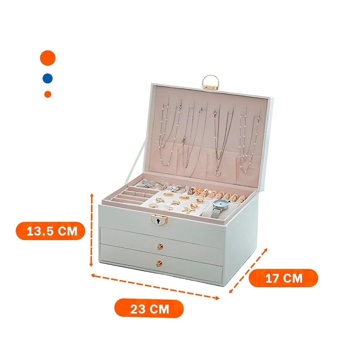 PACK6 ESTUCHE PRACTICO 3 NIVELES 23X17X13,5 CM BLANCO Y+PAPEL REGALO - 4