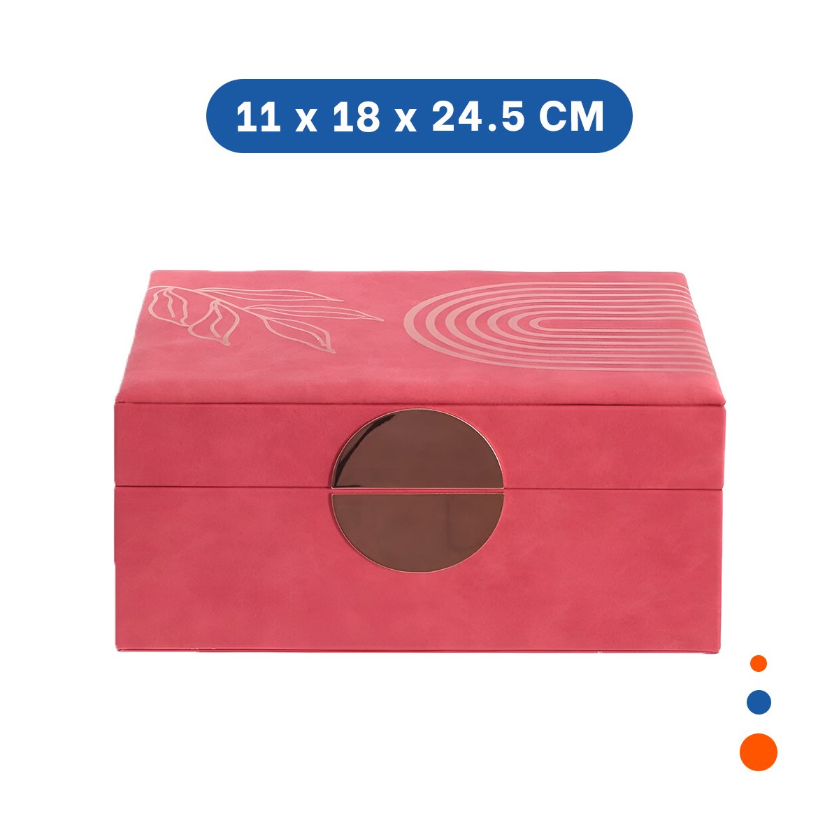 ESTUCHE ELEGANTE 2 NIVELES 24,5X18X11 CM ROSADO CON ACABADOS DORADOS Y+LIGAS REGALO - 4