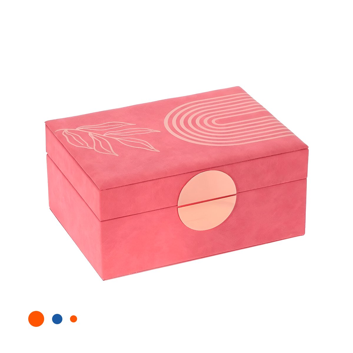 CONTENEDOR ELEGANTE 2 NIVELES 24,5X18X11 CM ROSADO CON TOQUES DORADOS Y+PAPEL REGALO - 1