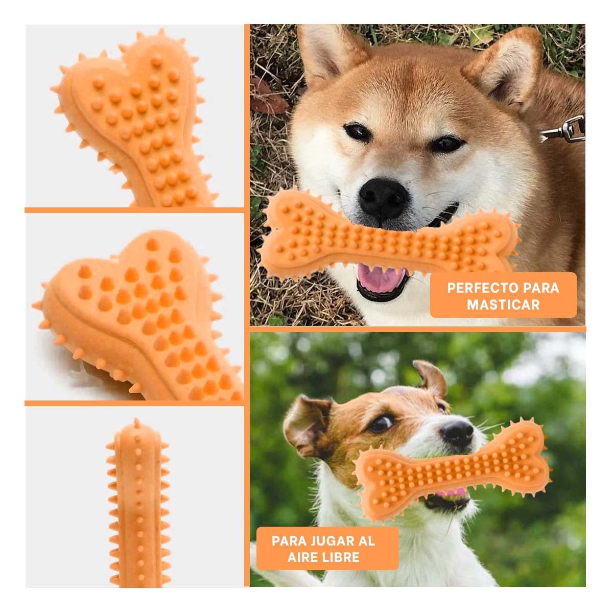 JUGUETE FUNCIONAL EN COLOR NARANJA TIPO HUESO CON PUAS PARA ESPACIOS ORGANIZADOS - 5