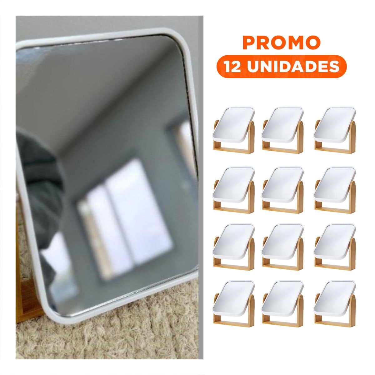 PACK12 CRISTAL RECTANGULAR DOBLE CON ACABADO MADERA 16,5CM TRANSPARENTE Y+REGALO STICKER - 1