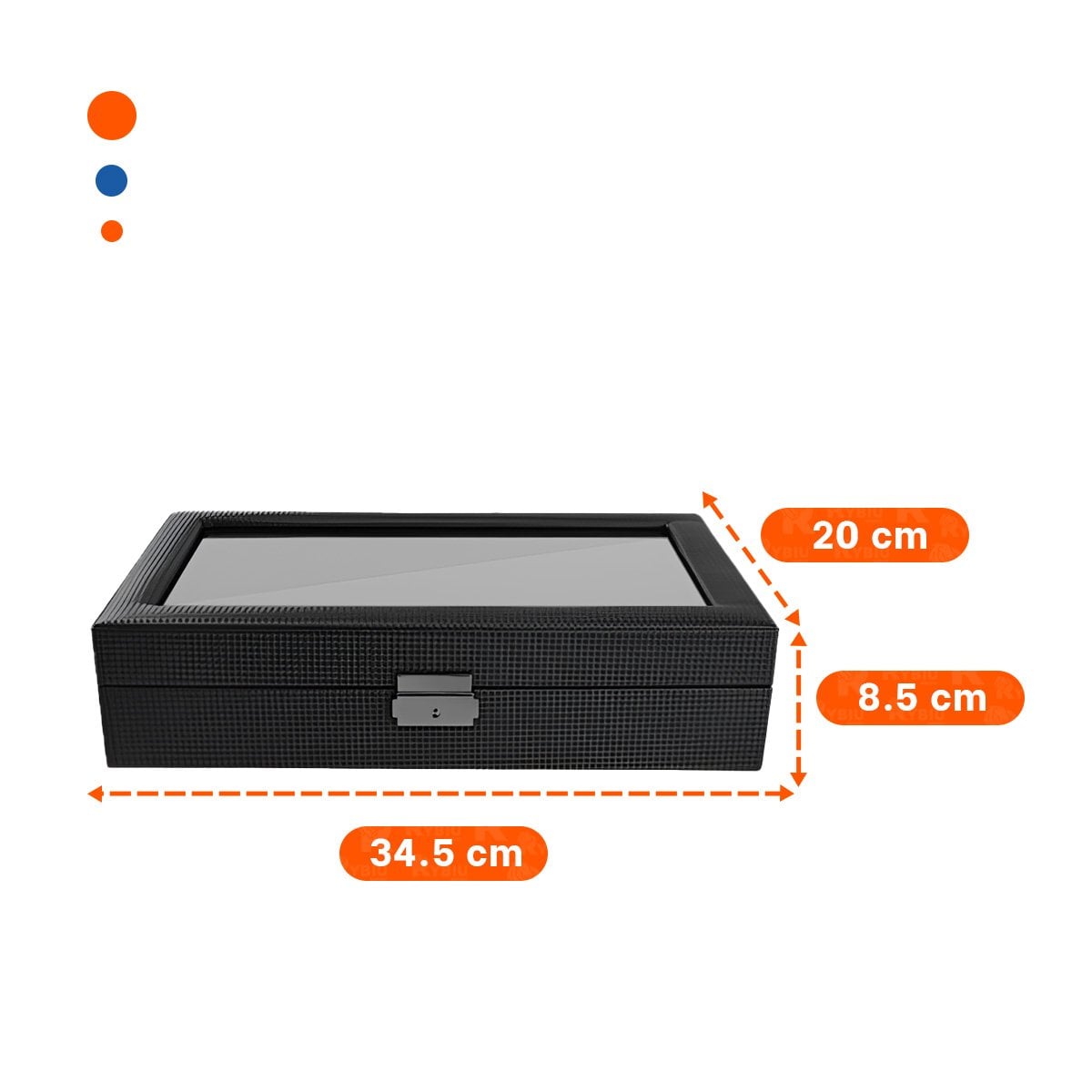 PACK4 VITRINA NEGRA COMPLETO PORTA 12 RELOJES CON VISTA SUPERIOR - 4