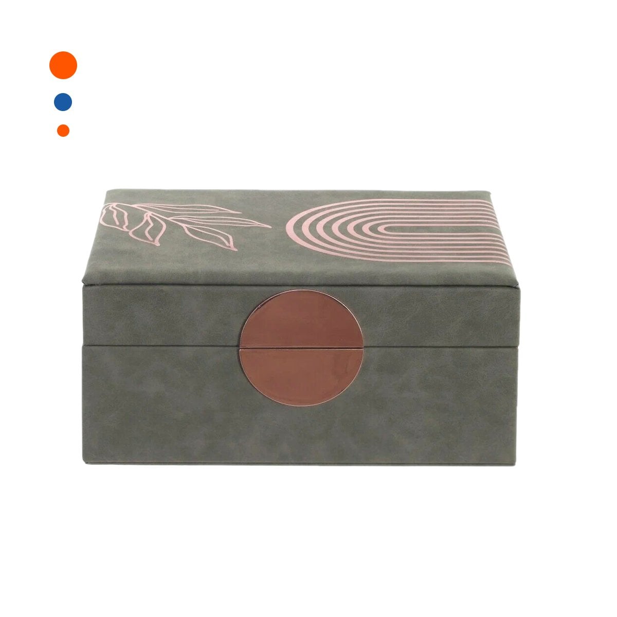 ORGANIZADOR ELEGANTE 2 NIVELES 24,5X18X11 CM VERDE CON DETALLES DORADOS Y+PAPEL REGALO - 1