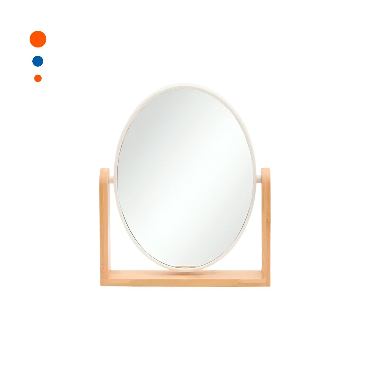 PACK12 ESPEJO OVALADO DOBLE CON BASE MADERA NATURAL 15CM Y+REGALO STICKER - 2