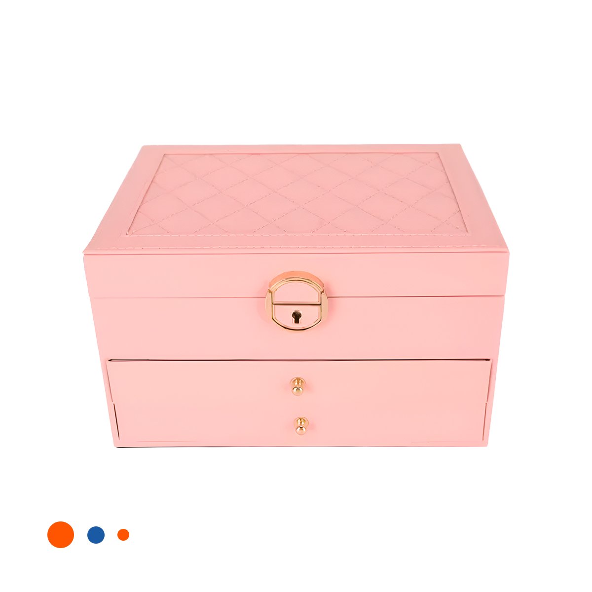 PACK2 CONTENEDOR MODERNO ROSADO 3 NIVELES 23X17X13,5 CM CON CAJONES Y+REGALO STICKER - 2