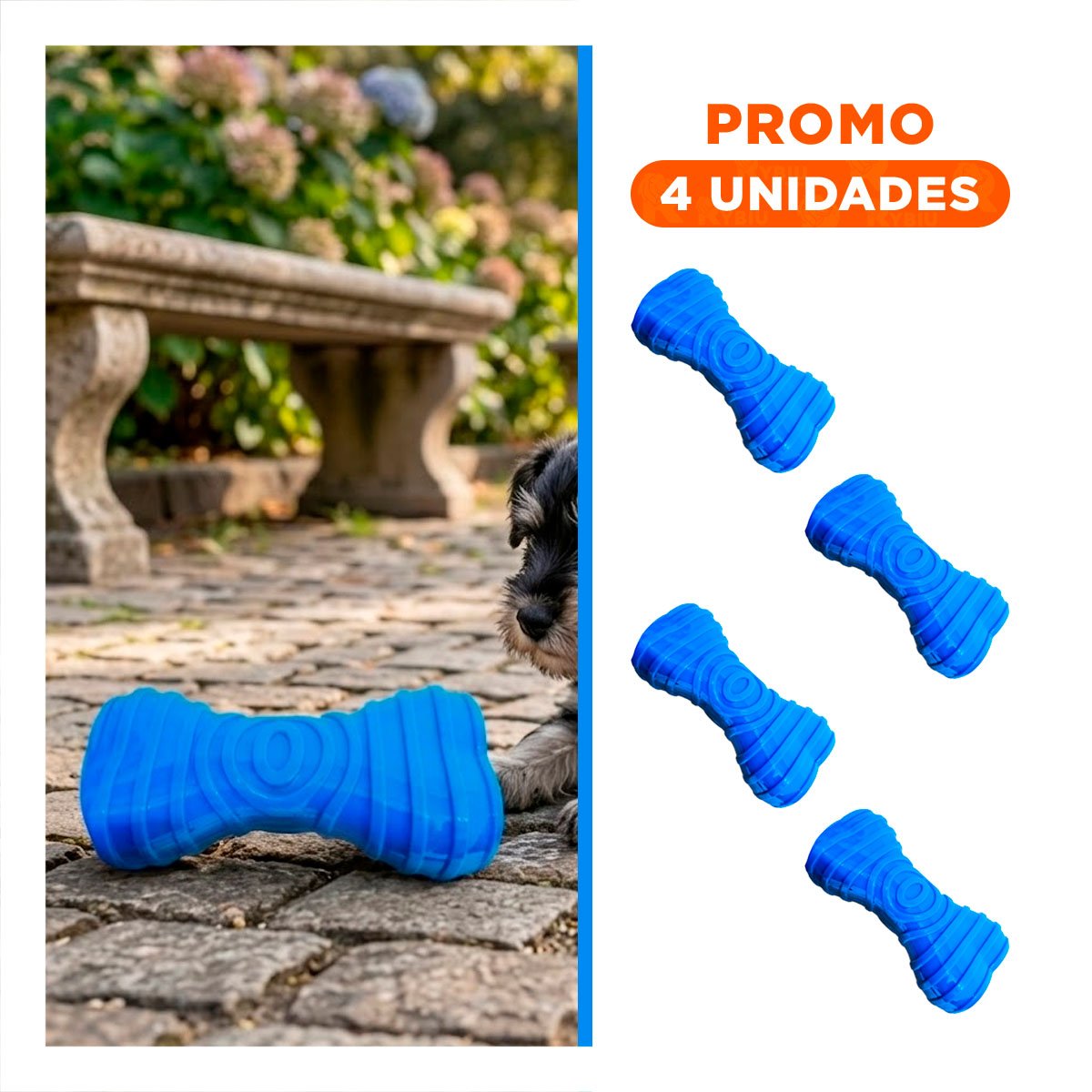 PACK4 PIEZA PEQUENA EN COLOR AZUL CON CONTORNO HUESO SIMPLIFICADO Y+REGALO STICKER - 1