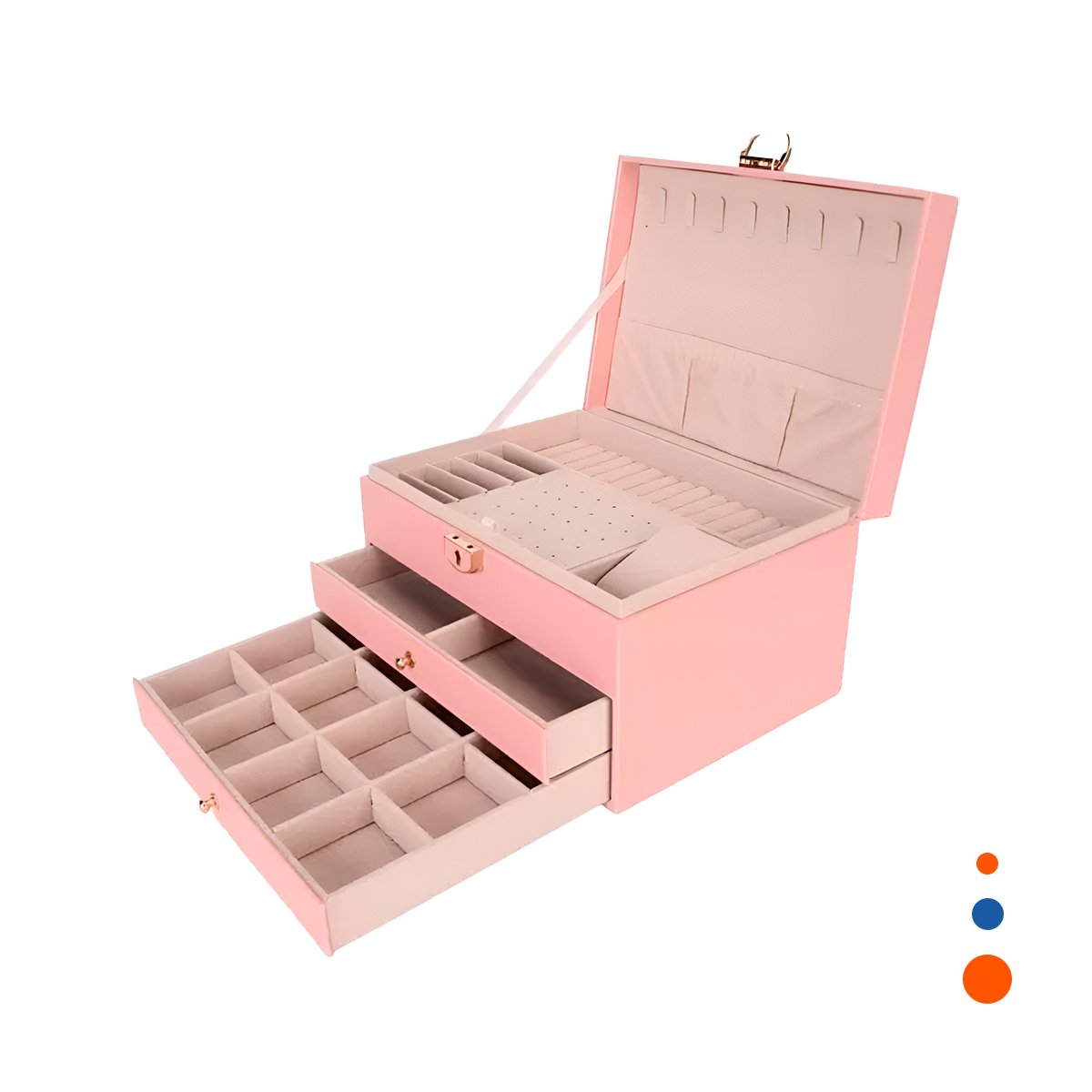 PACK4 ESTUCHE MODERNO ROSADO 3 NIVELES 23X17X13,5 CM PARA ACCESORIOS Y+PAPEL REGALO - 3
