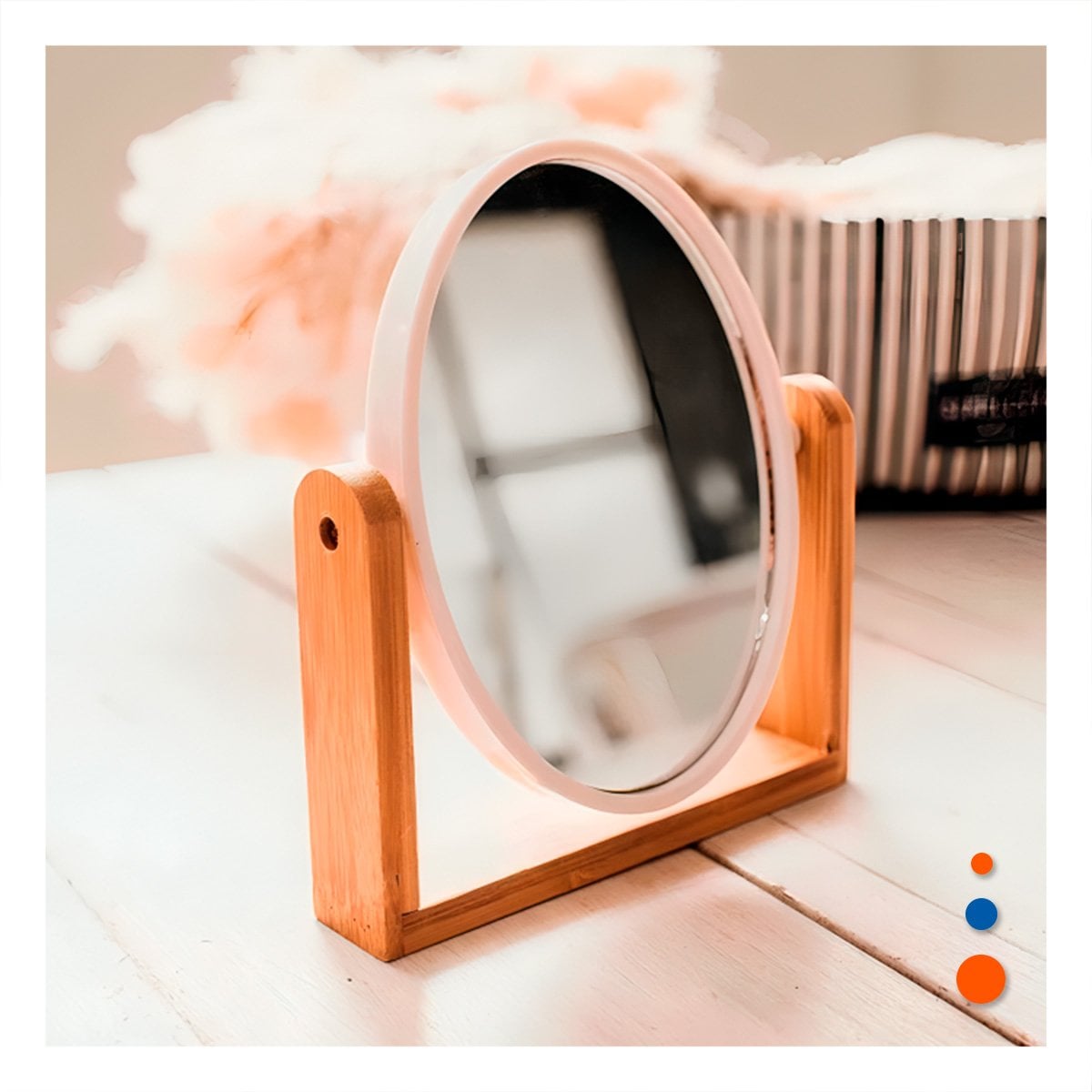 PACK6 LUNA OVALADA DOBLE PARA DORMITORIO 15CM CON BASE MADERA Y+REGALO STICKER - 3