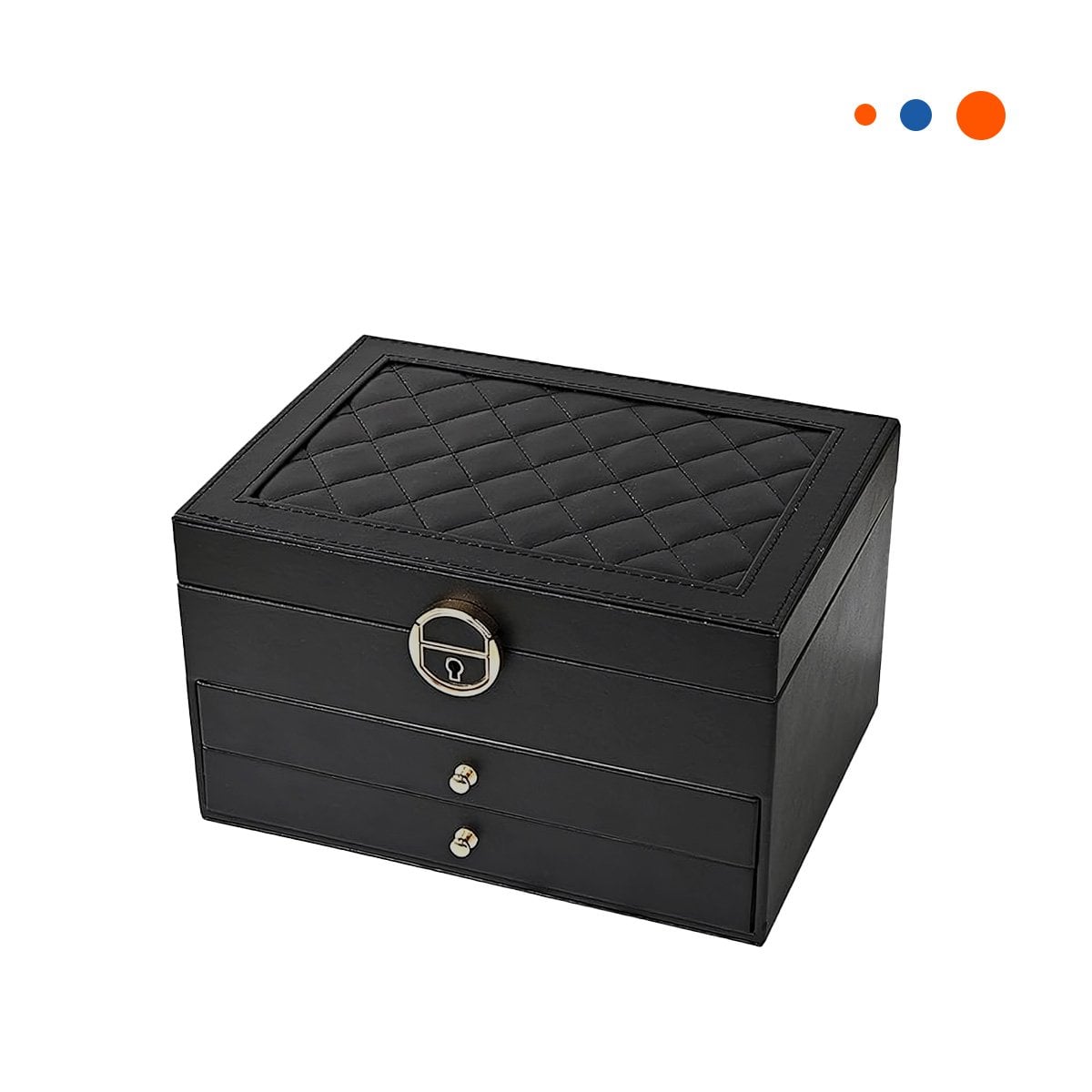 PACK2 CONTENEDOR MODERNO NEGRO 3 NIVELES 23X17X13,5 CM CON CAJONES Y+REGALO STICKER - 2