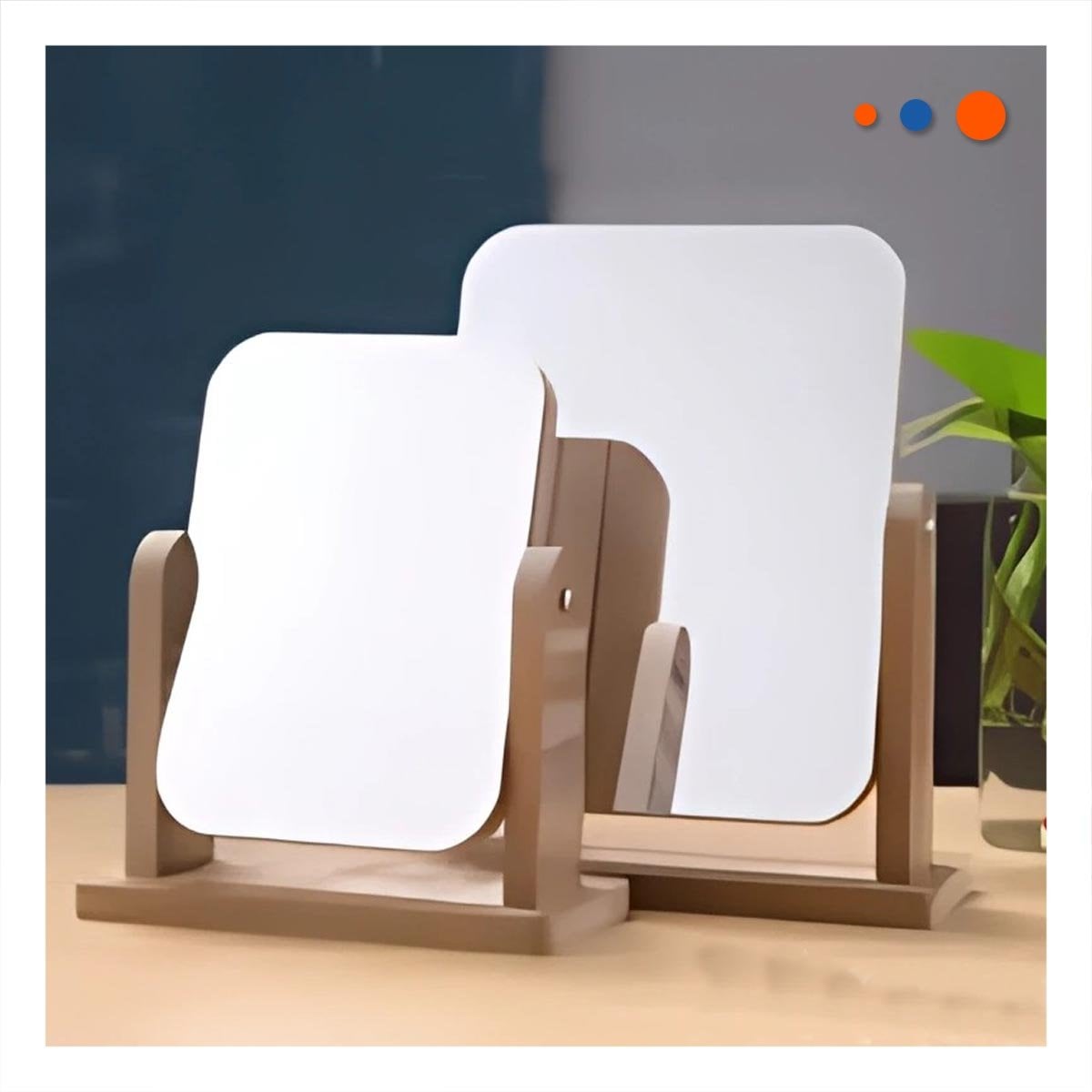PACK4 LUNA RECTANGULAR DOBLE CON BASE MADERA 16,5CM TRANSPARENTE Y+REGALO STICKER - 3