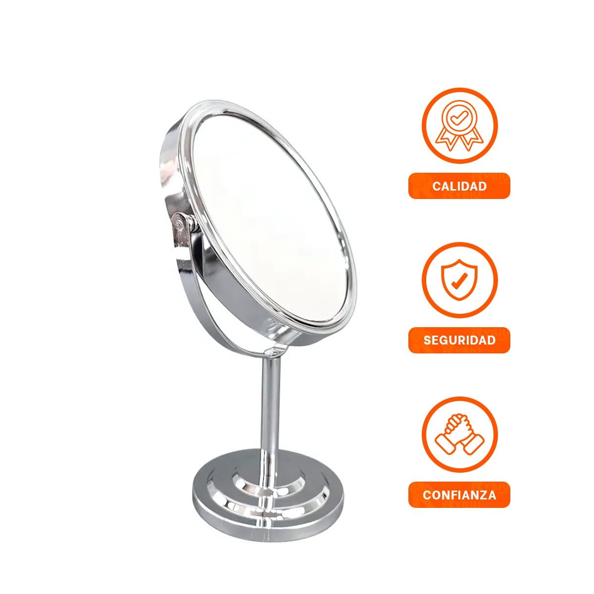 ARTICULO DE BELLEZA CIRCULAR DOBLE DE MESA 21,5CM PLATEADO - 3
