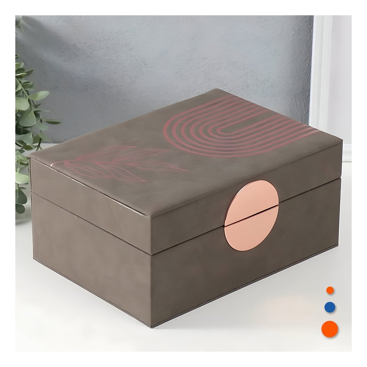 CAJA ELEGANTE 2 NIVELES 24,5X18X11 CM VERDE CON DETALLES DORADOS Y+LIGAS REGALO - 1