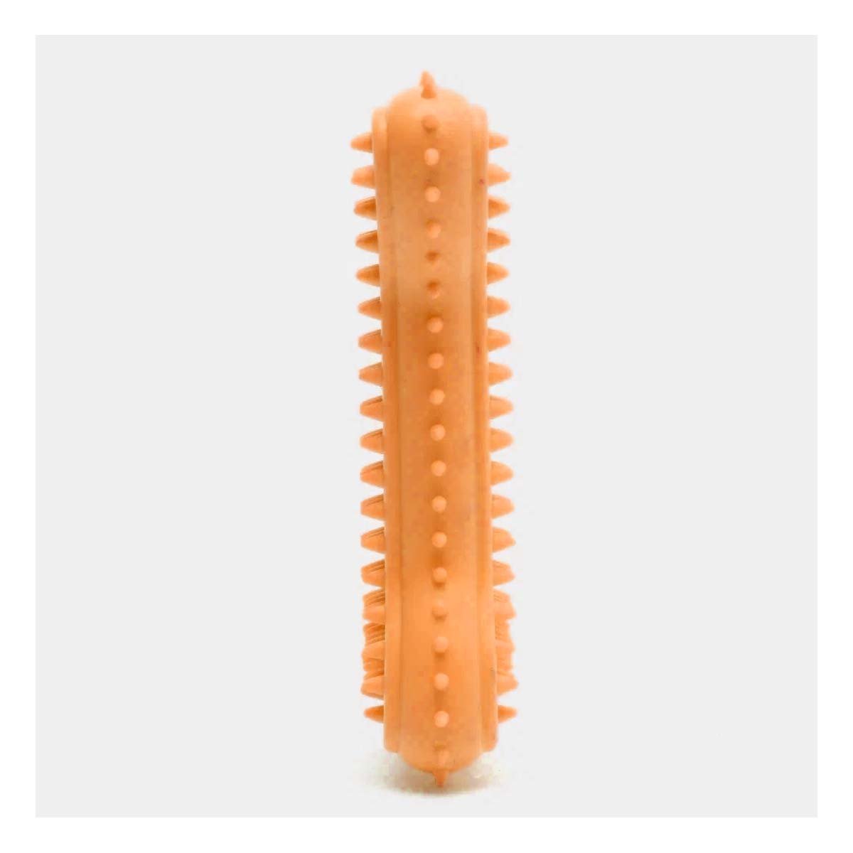 PACK2 JUGUETE DE MASCOTA EN COLOR NARANJA CON SILUETA HUESO CON PUAS PARA AREA CLARA - 3