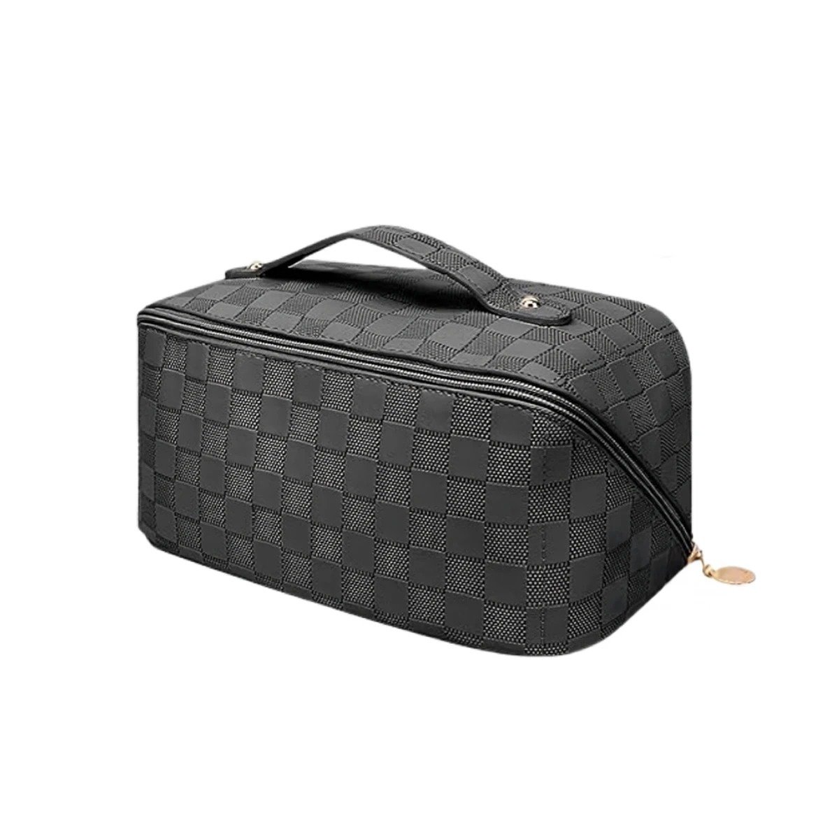PACK4 CARTUCHERA PORTATIL NEGRA PARA COSMETICOS CON ESTILO MODERNO Y+PAPEL REGALO - 3