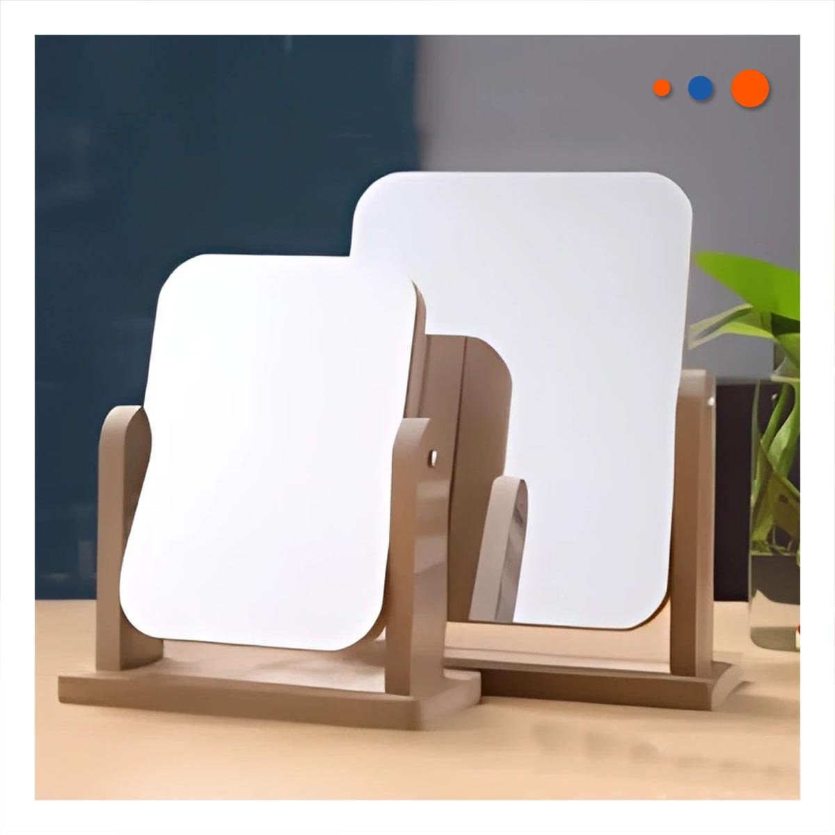 PACK4 REFLEJO RECTANGULAR DOBLE TRANSPARENTE 16,5CM BASE MADERA Y+PAPEL REGALO - 5