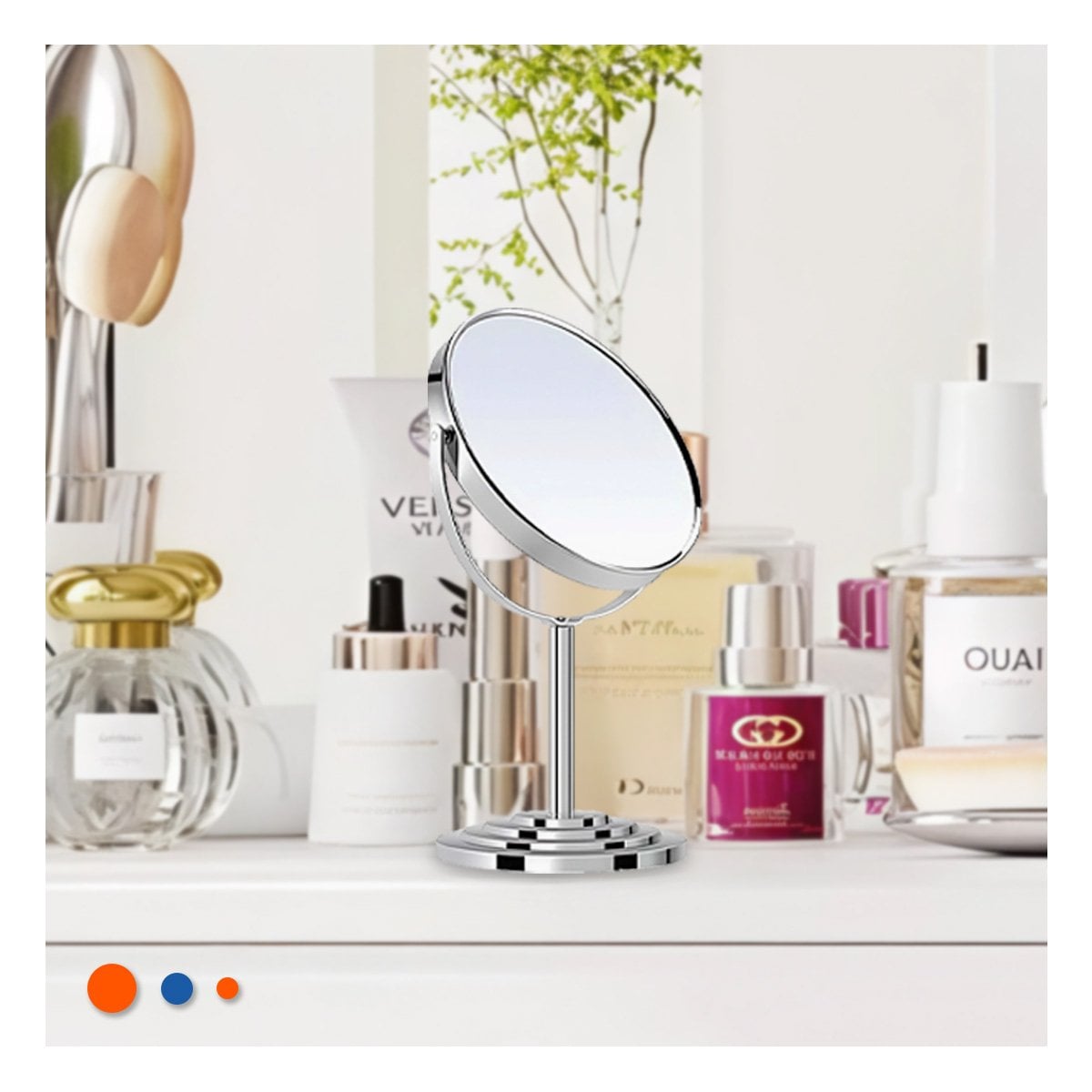 PACK6 REFLEJO DE TOCADOR OVALADO DOBLE 16CM PLATEADO Y+REGALO STICKER - 3