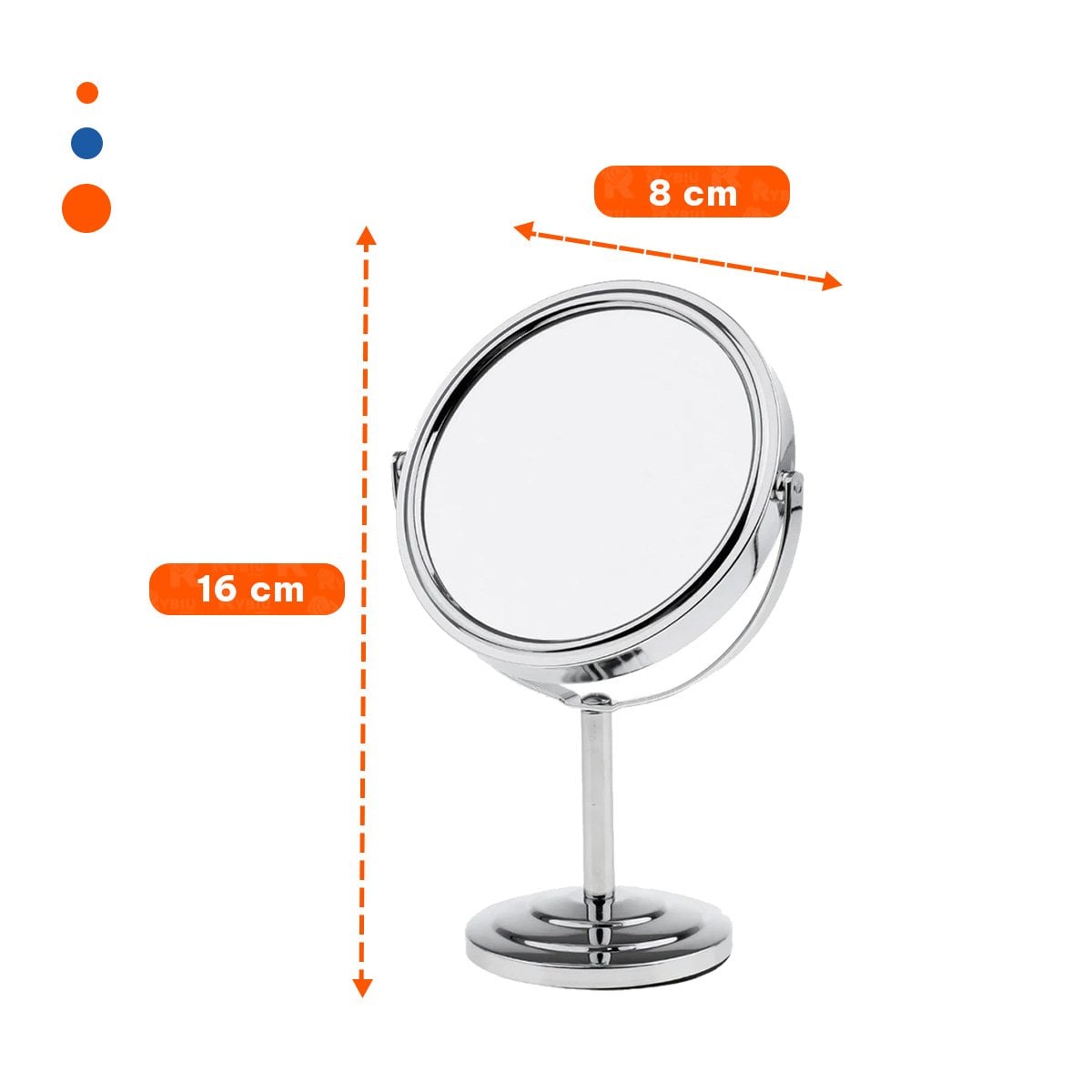 PACK6 REFLEJO DE TOCADOR OVALADO DOBLE 16CM PLATEADO Y+REGALO STICKER - 4