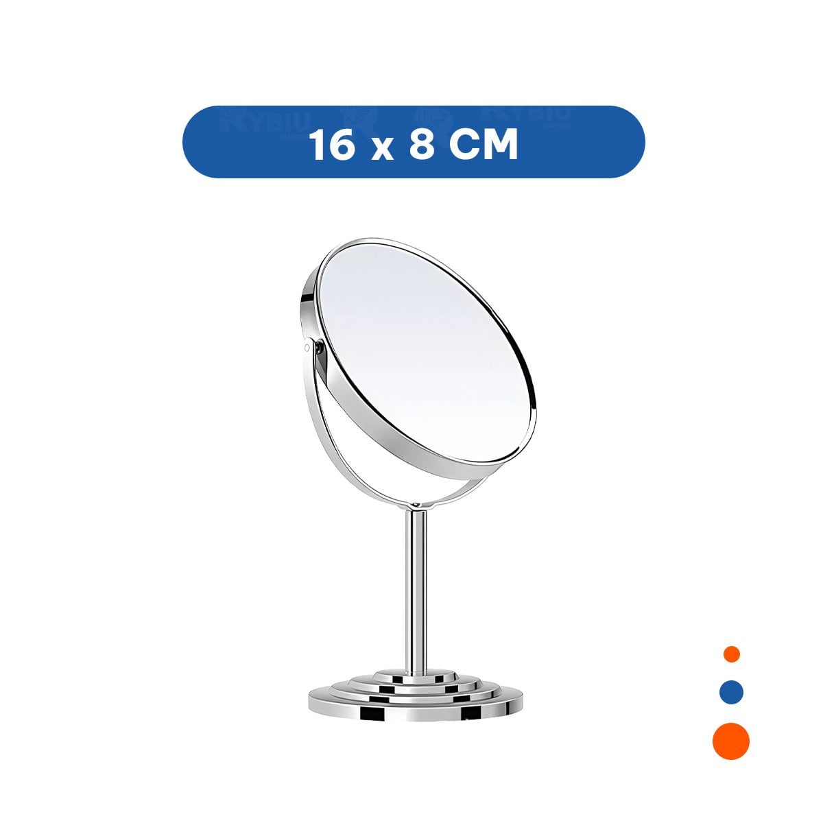 PACK6 ESPEJO DE TOCADOR OVALADO DOBLE 16CM PLATEADO CON GIRO Y+PAPEL REGALO - 4