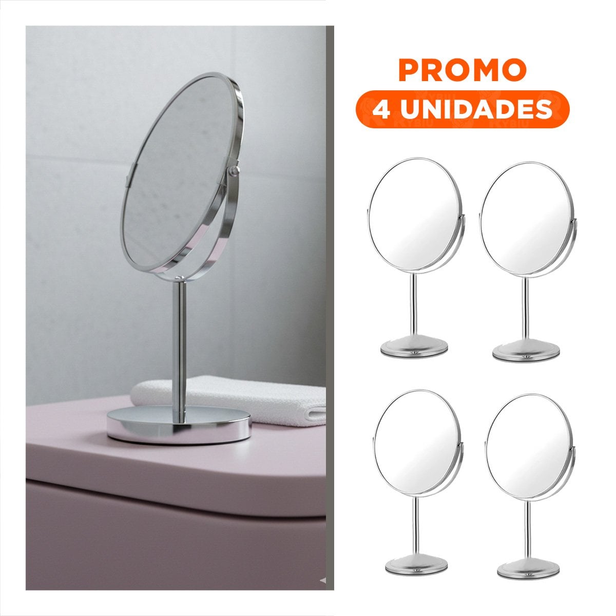 PACK4 ARTICULO DECORATIVO CIRCULAR DOBLE DE MESA 21,5CM PLATEADO Y+REGALO STICKER - 1