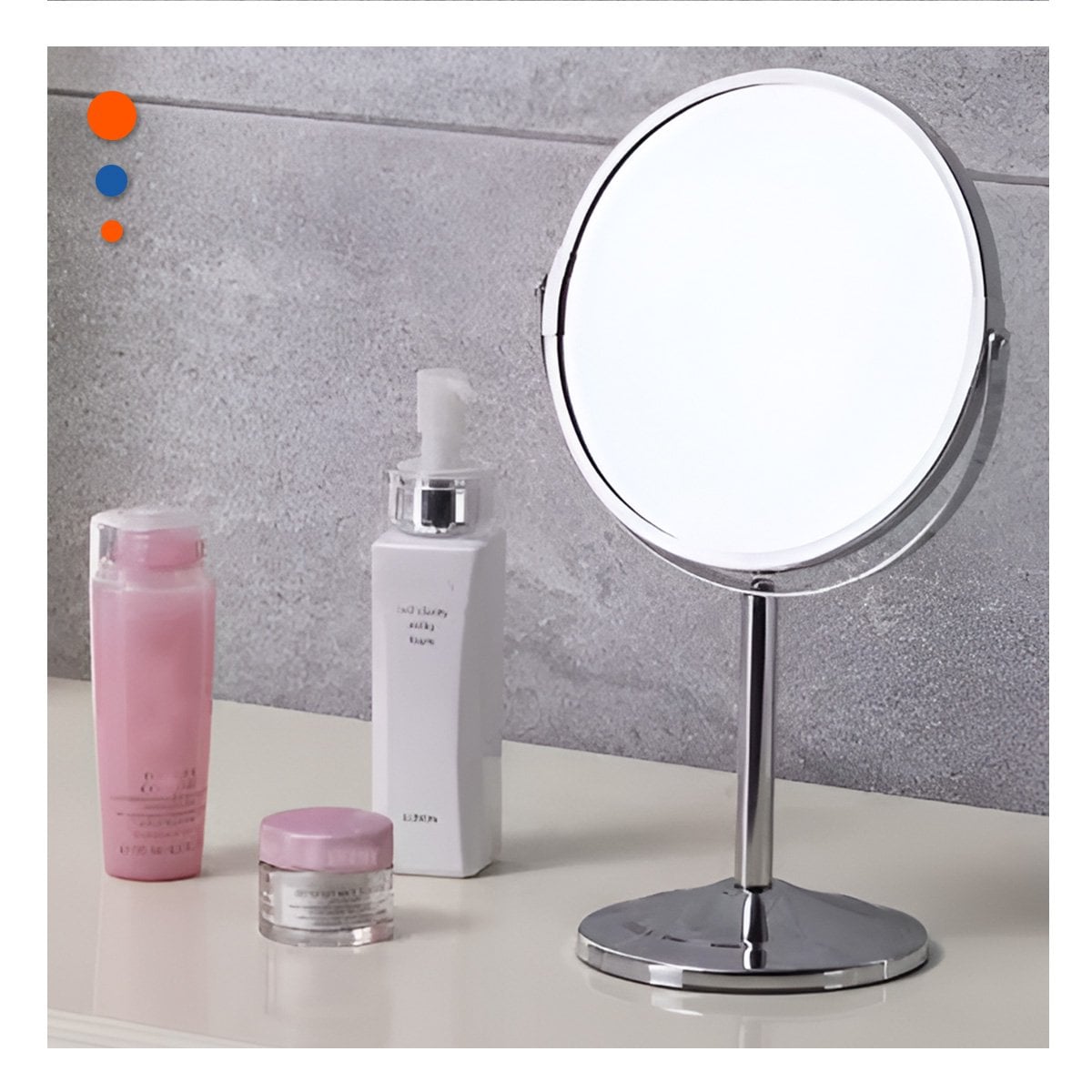 PACK6 SUPERFICIE REFLECTIVA GIRATORIA OVALADA DE MESA 16CM PLATEADO - 3