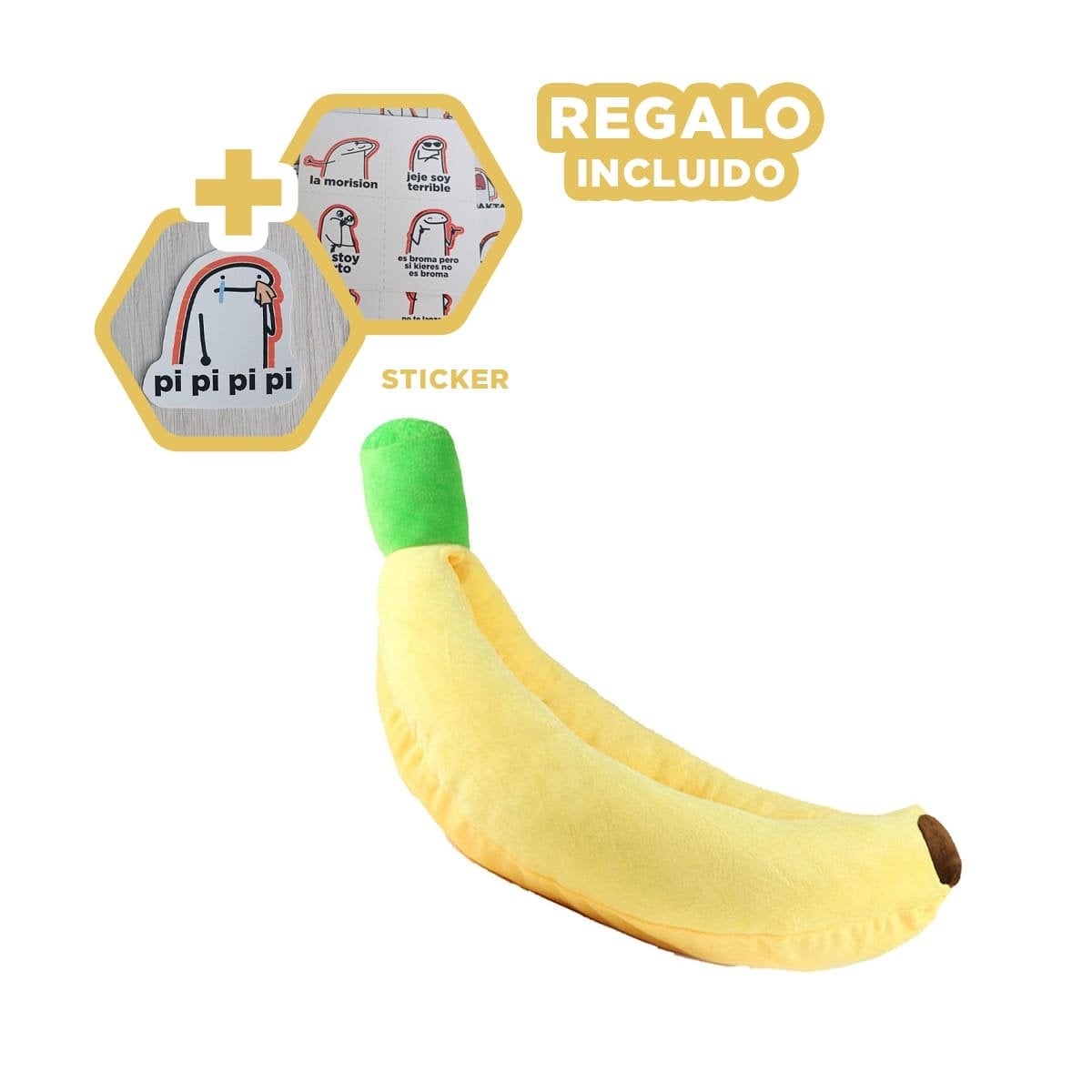 BASE COMODA CON FORMA DE PLATANO PARA MASCOTA TALLA S AMARILLO Y+REGALO STICKER - 1