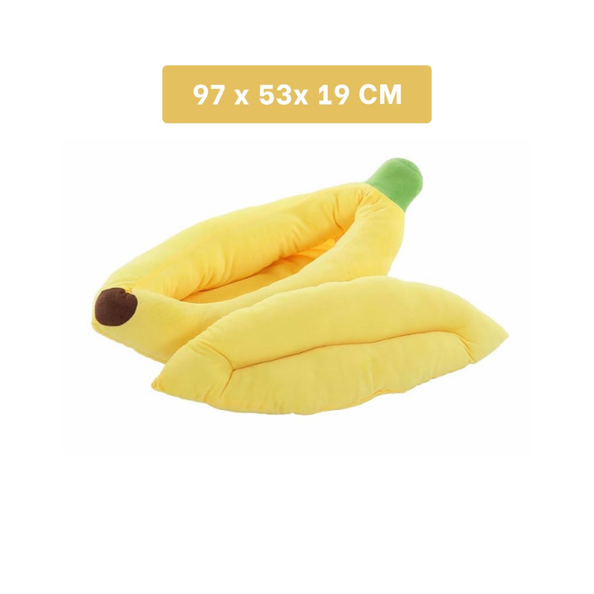BASE ACOLCHADA ESTILO PLATANO PARA MASCOTA TALLA M AMARILLO VIBRANTE Y+PAPEL REGALO - 4