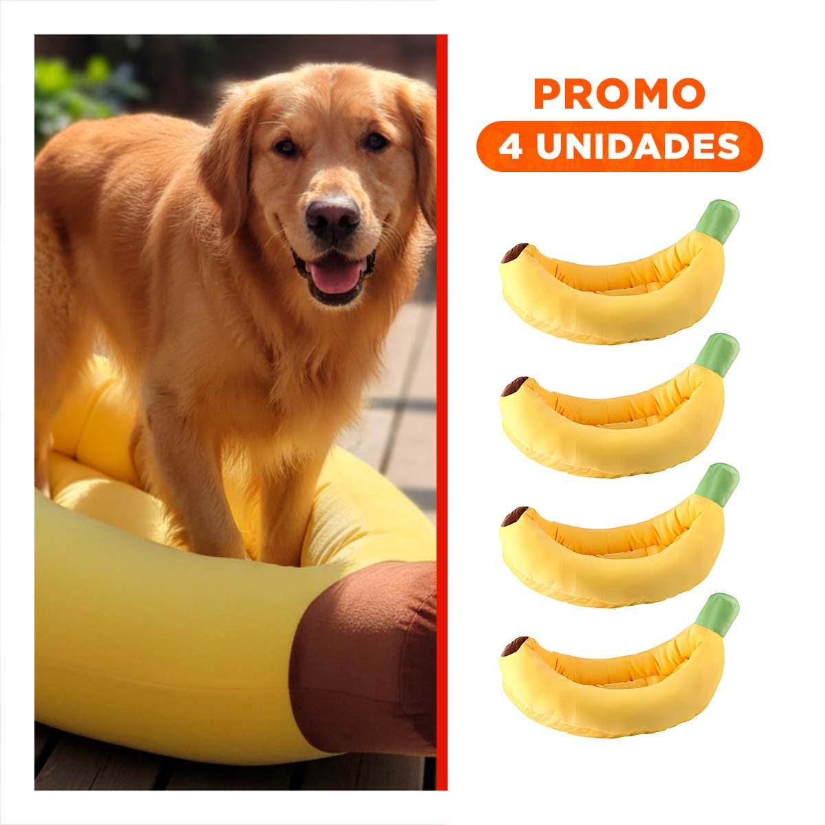 PACK4 DESCANSO CONFORTABLE Y ENVOLVENTE TIPO PLATANO PARA MASCOTA TALLA M Y+REGALO STICKER - 1