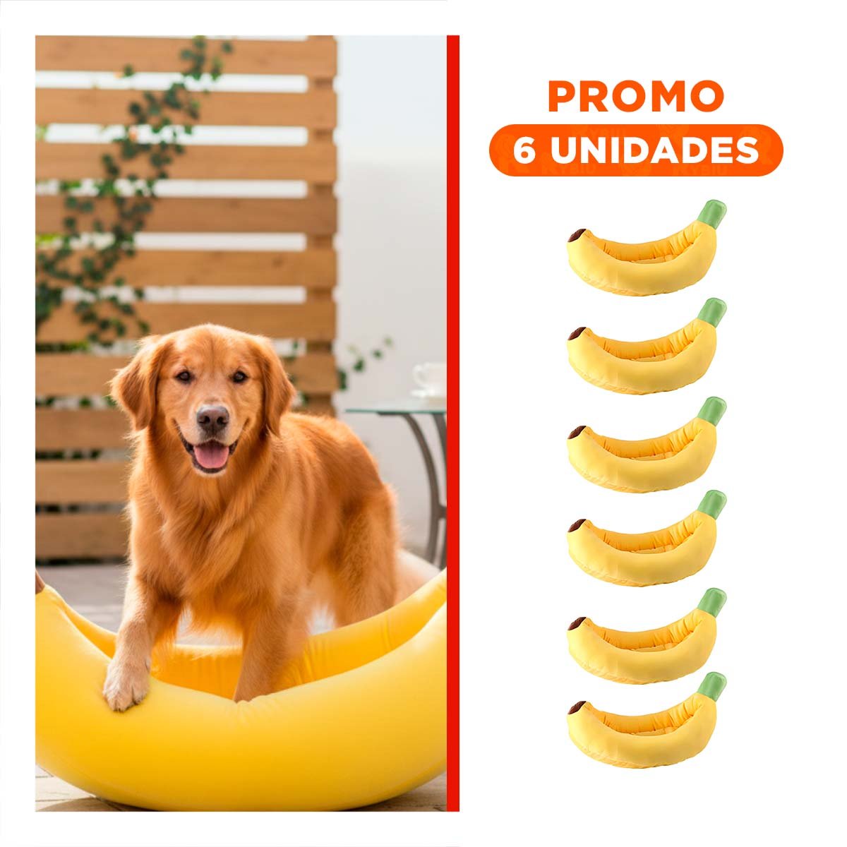 PACK6 DORMITORIO TIPO PLATANO PARA MASCOTA TALLA M EN COLOR AMARILLO SUAVE - 1