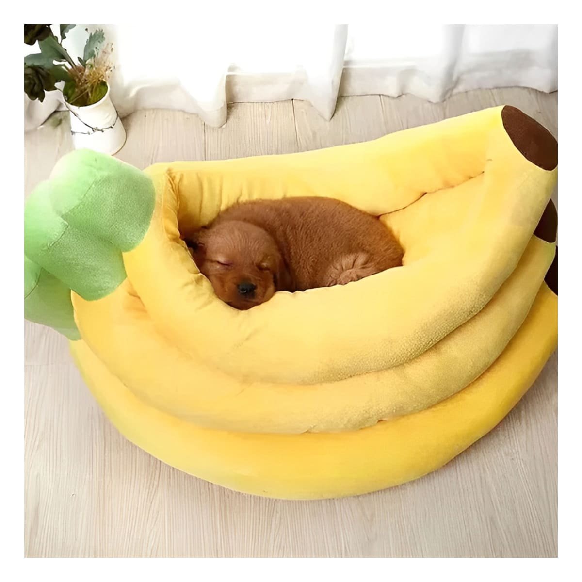 BASE TIPO PLATANO PARA MASCOTA TALLA S EN COLOR AMARILLO SUAVE PARA MASCOTA - 1