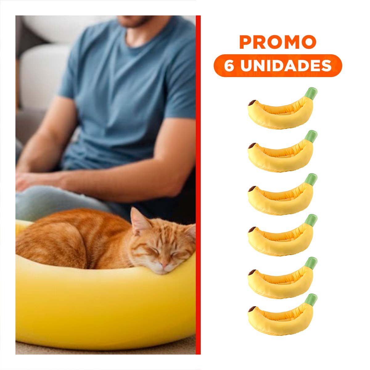 PACK6 DORMITORIO TIPO PLATANO PARA MASCOTA TALLA S EN COLOR AMARILLO SUAVE - 1