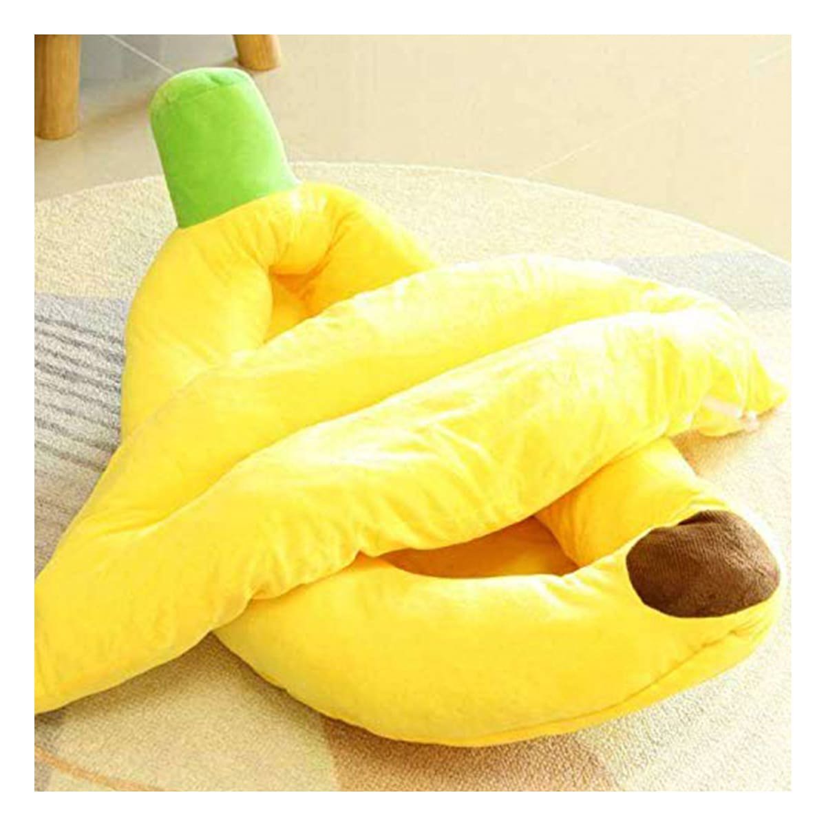 BASE COMODA CON FORMA DE PLATANO PARA MASCOTA TALLA L AMARILLO Y+REGALO STICKER - 2