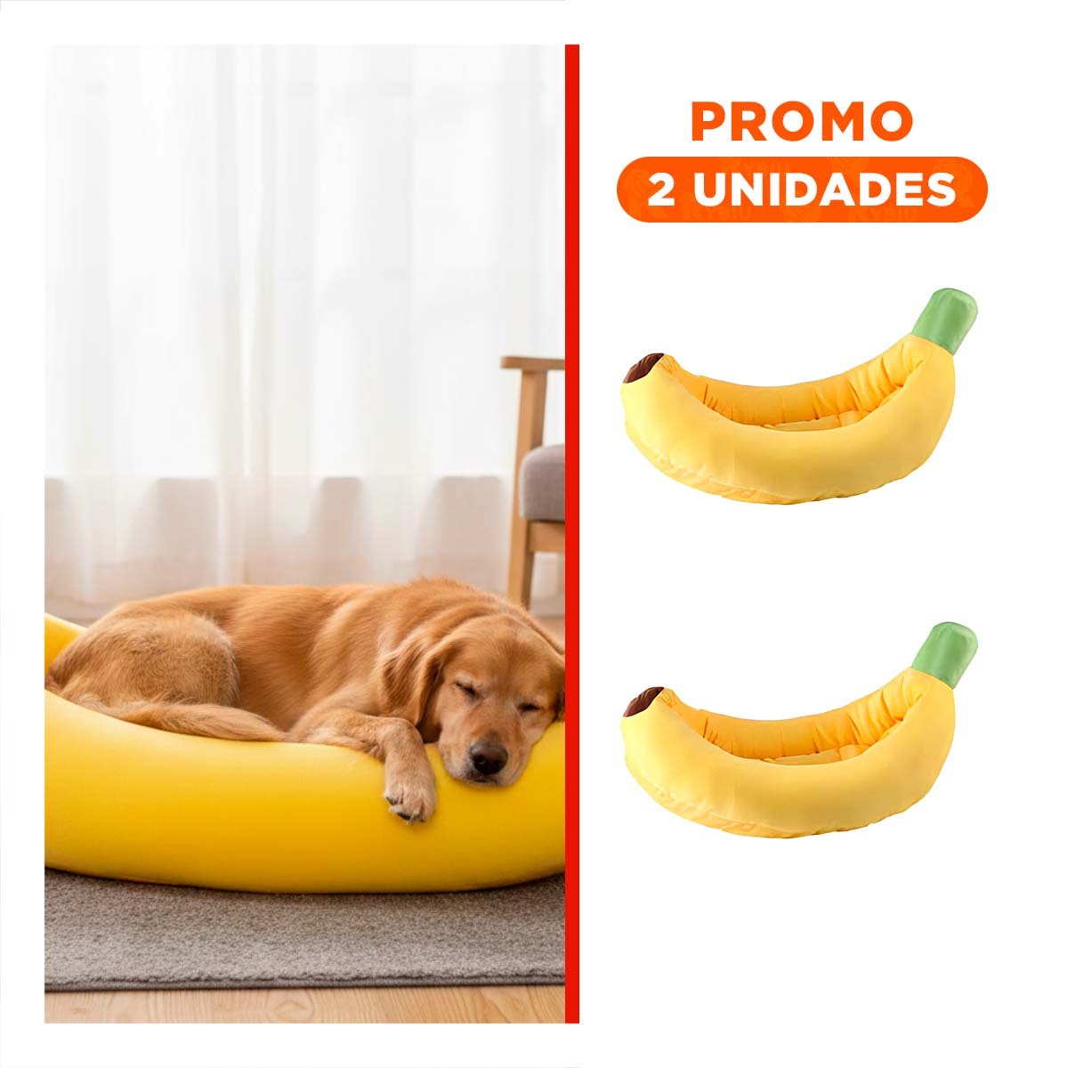 PACK2 CUNA CONFORTABLE Y ENVOLVENTE TIPO PLATANO PARA MASCOTA TALLA L - 1
