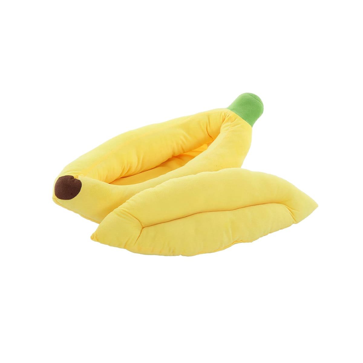 PACK6 DORMITORIO COMODO CON FORMA DE PLATANO PARA MASCOTA TALLA S AMARILLO Y+REGALO STICKER - 2