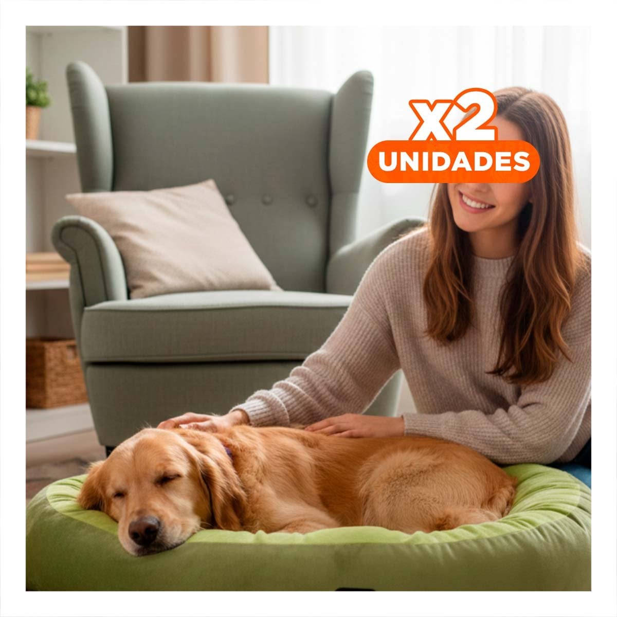 PACK2 CAMA PALTA PARA MASCOTA TALLA M VERDE DE GRAN CLASE PARA SUS PERRITOS Y+REGALO STICKER - 1