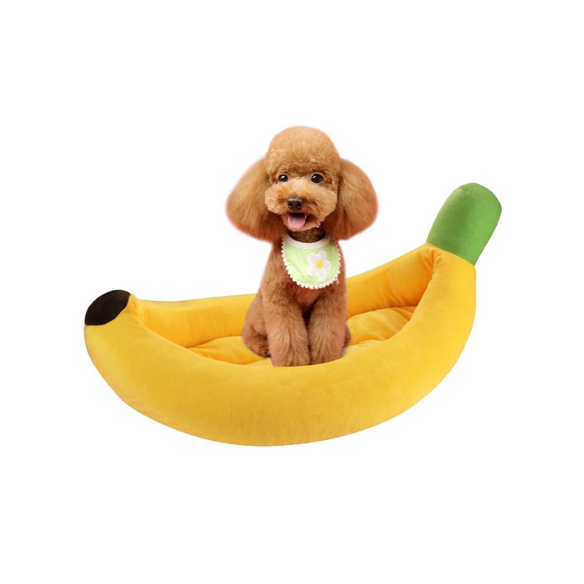 BASE MULLIDA INSPIRADA EN PLATANO PARA MASCOTA TALLA L AMARILLO Y+LIGAS REGALO - 3