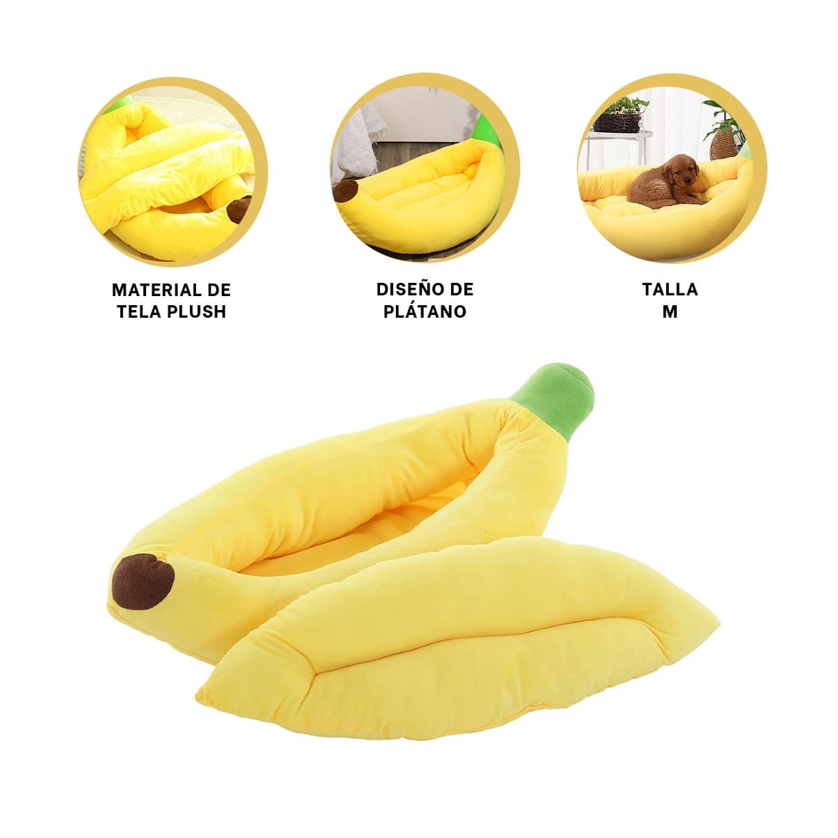BASE TIPO PLATANO PARA MASCOTA TALLA M EN COLOR AMARILLO SUAVE PARA MASCOTA - 3