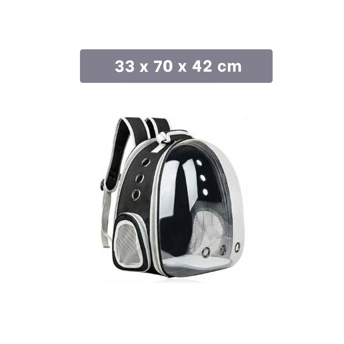 MOCHILA MODERNA PARA GATO EN NEGRO CON BURBUJA VISIBLE Y ACABADO RESISTENTE Y+POST IT - 4