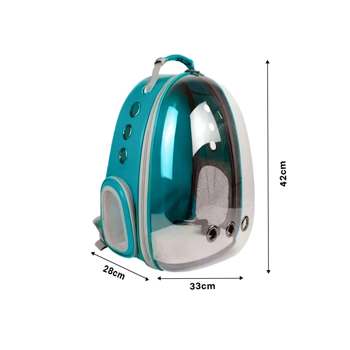 MOCHILA MODERNA PARA GATO EN CELESTE CON BURBUJA EXPANDIBLE Y MATERIAL DURADERO Y+POST IT - 4