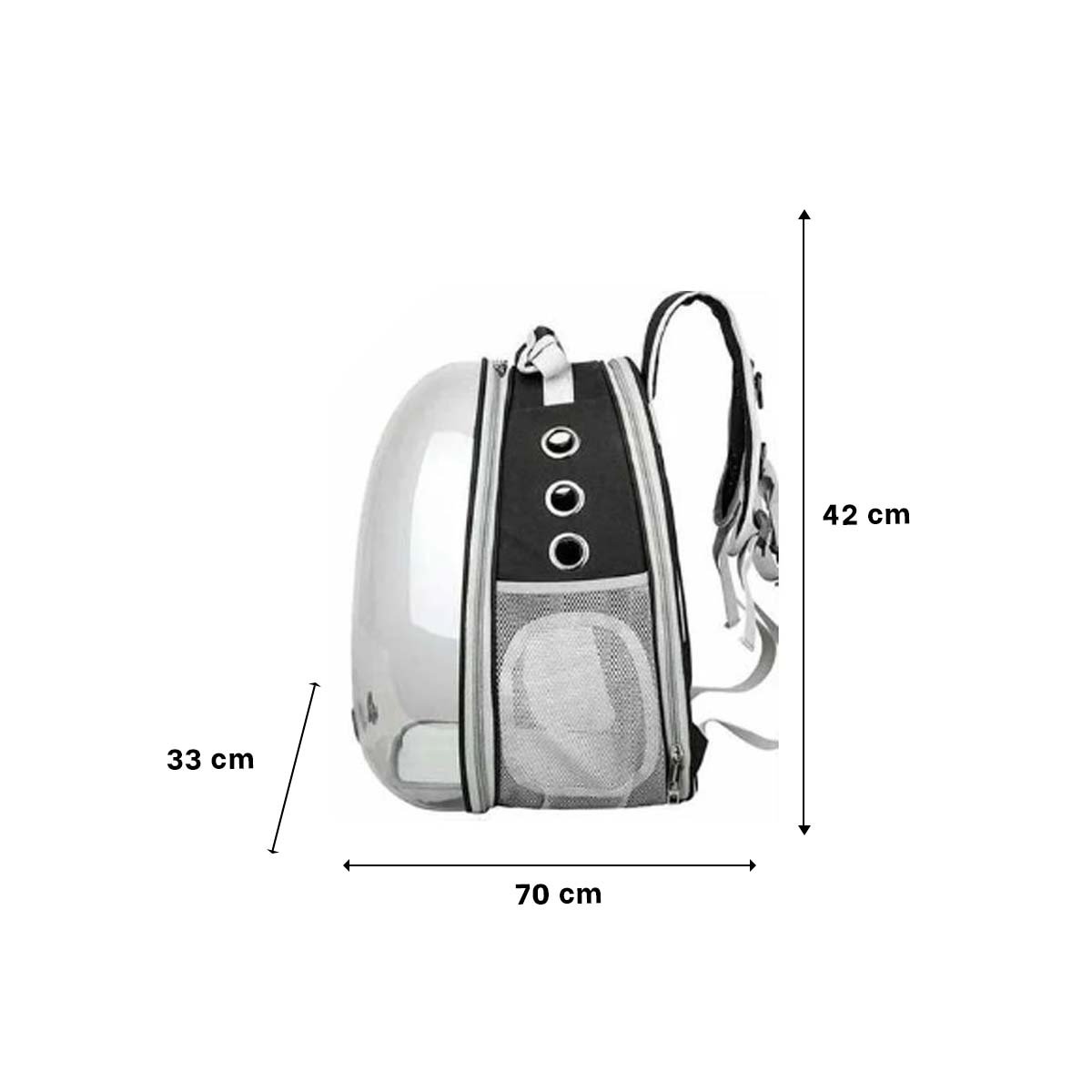 MOCHILA EXPANDIBLE PARA GATO EN NEGRO CON CAPSULA BURBUJA TRANSPARENTE Y+PAPEL REGALO - 4