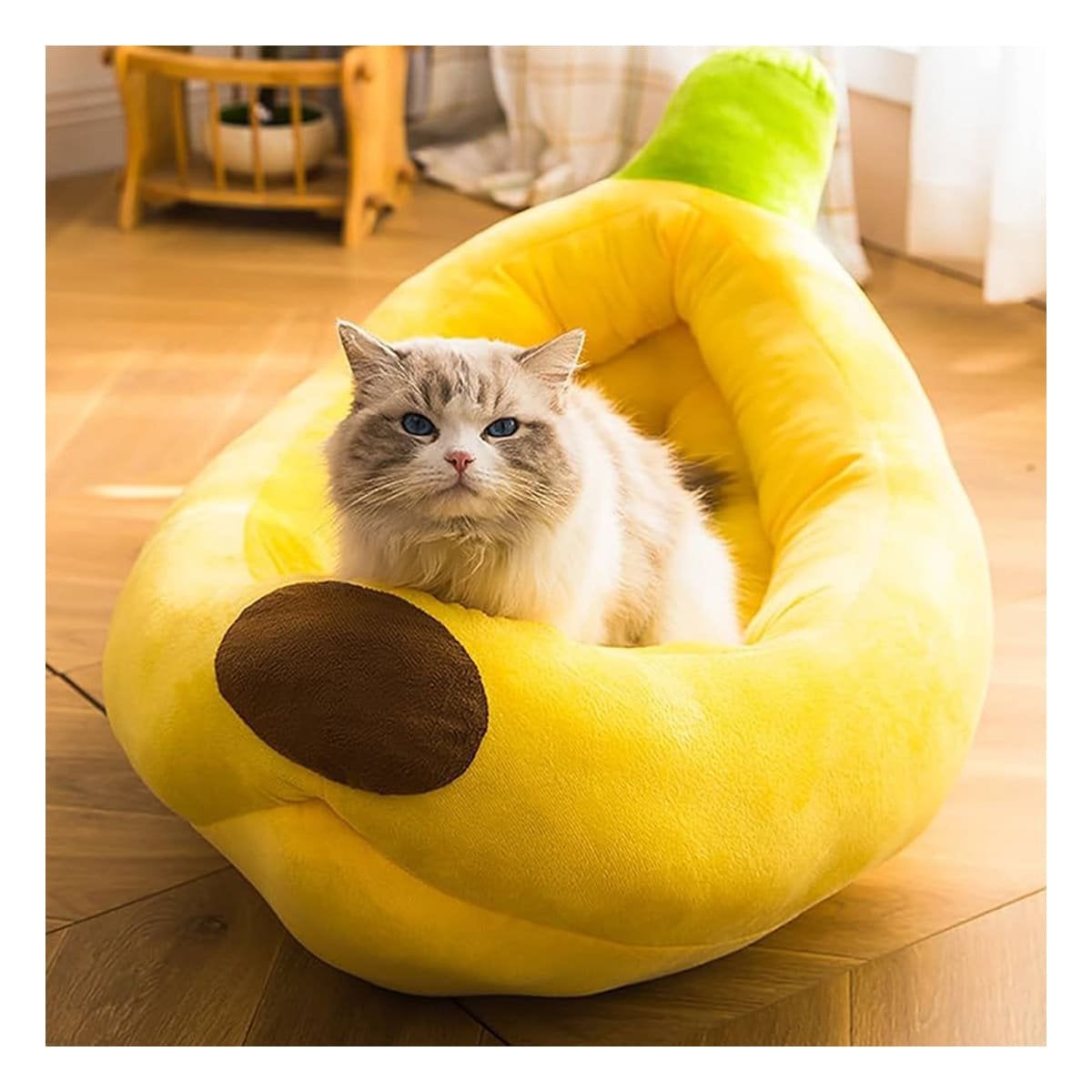 BASE TIPO PLATANO PARA MASCOTA TALLA L EN COLOR AMARILLO SUAVE - 1