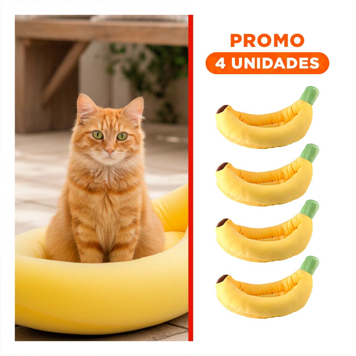 PACK4 DESCANSO CONFORTABLE Y ENVOLVENTE TIPO PLATANO PARA MASCOTA TALLA S Y+REGALO STICKER - 1