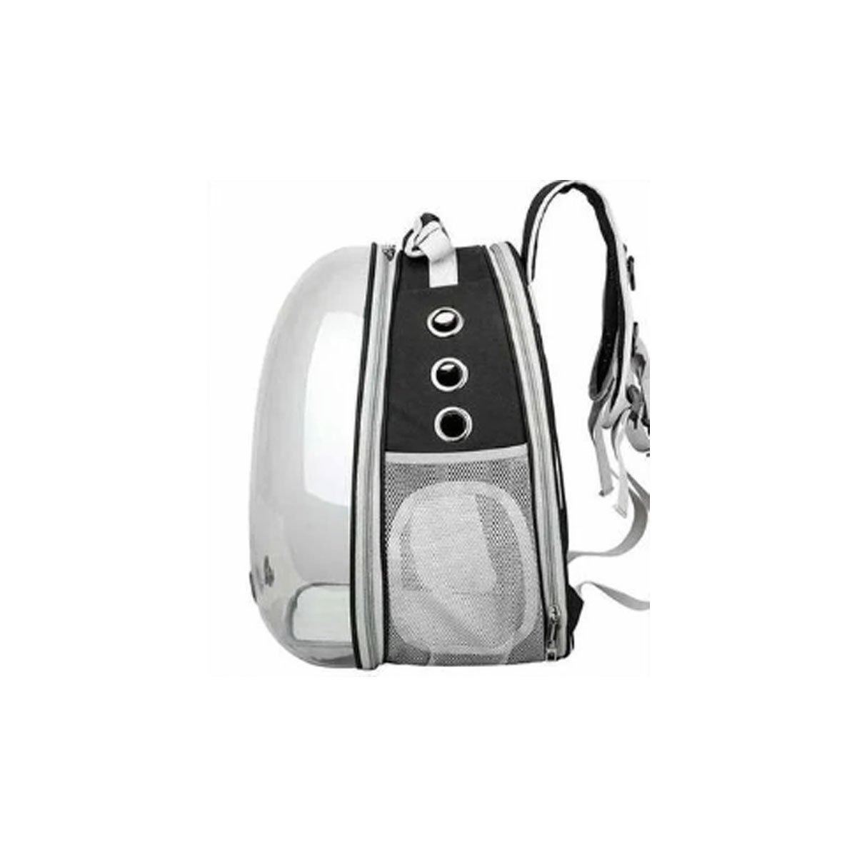 MOCHILA PORTATIL PARA GATO EN NEGRO CON BURBUJA EXPANDIBLE Y DISENO ERGONOMICO Y+LIGAS REGALO - 3