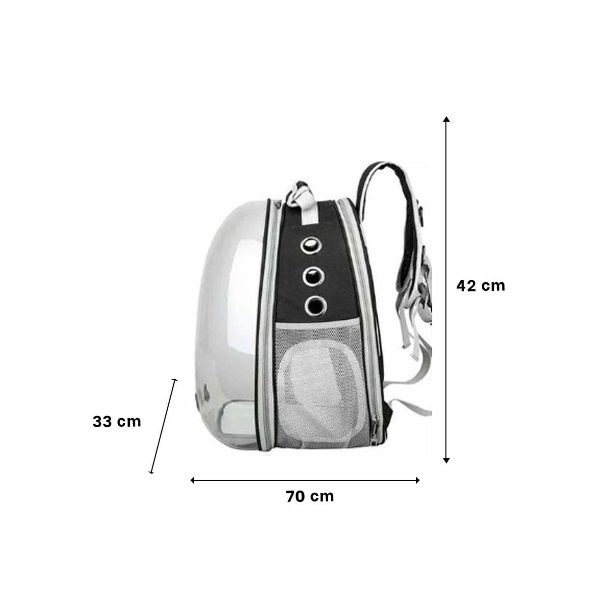 PACK2 CARRIER RESISTENTE PARA GATO EN NEGRO CON BURBUJA EXPANDIBLE Y CIERRE SEGURO - 4