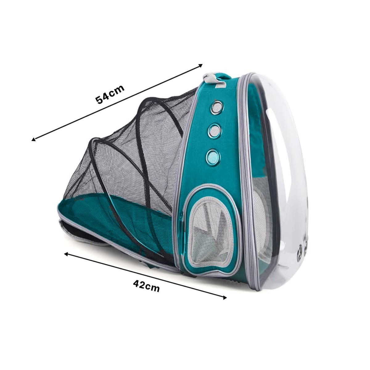 PACK2 CARRIER MODERNO PARA GATO EN CELESTE CON CAPSULA FRONTAL Y+REGALO STICKER - 4