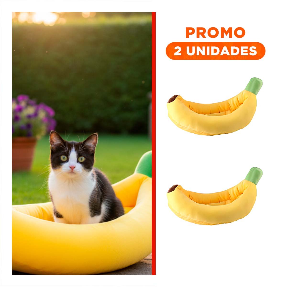 PACK2 CUNA CONFORTABLE Y ENVOLVENTE TIPO PLATANO PARA MASCOTA TALLA S AMARILLO - 1
