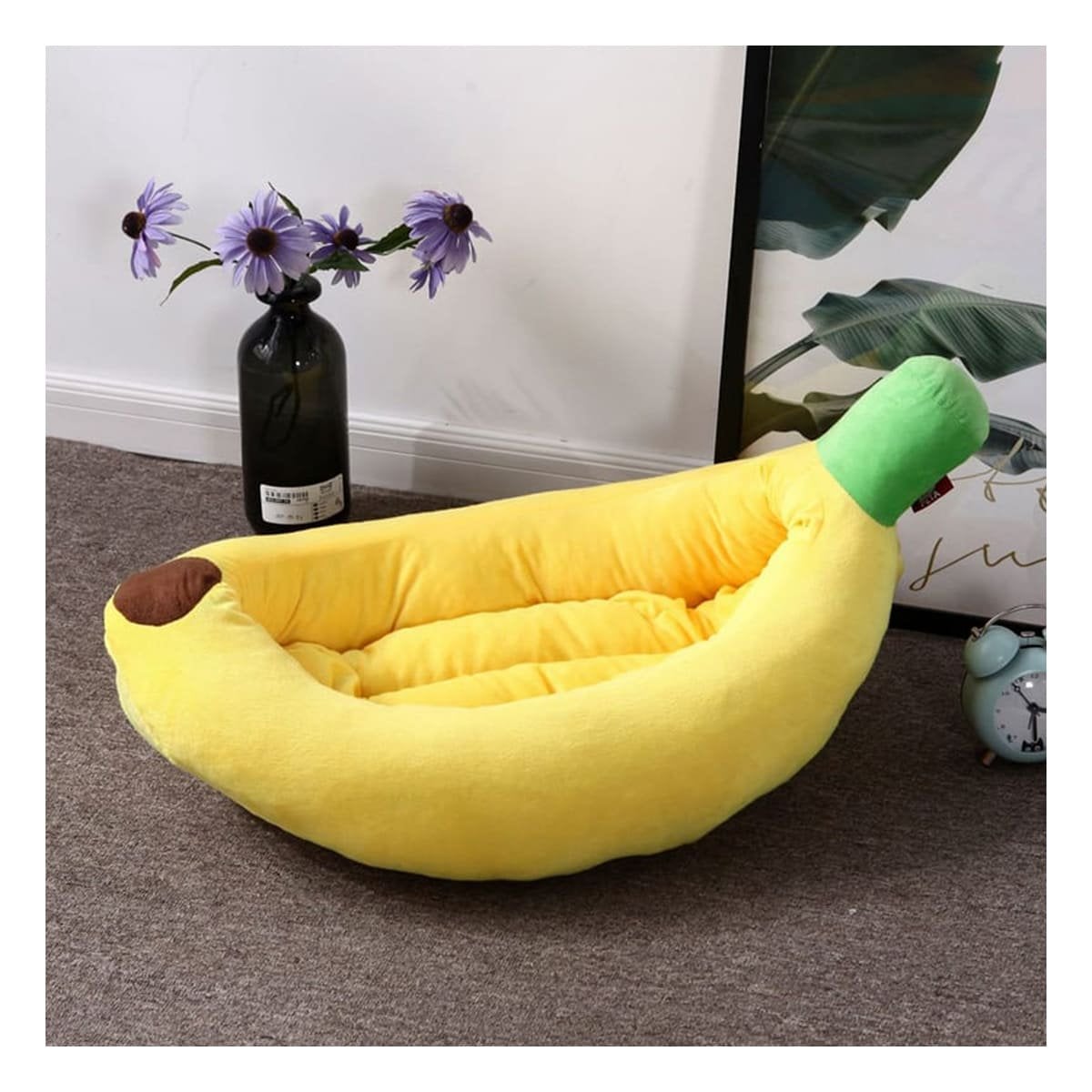 PACK2 DESCANSO ACOLCHADO ESTILO PLATANO PARA MASCOTA TALLA S AMARILLO VIBRANTE Y+REGALO STICKER - 3