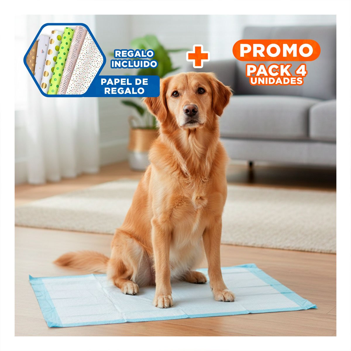PACK4 PAÑAL DE PISO PET TALLA S CELESTE MUY ACTIVO PARA UN DIA DE DIVERSION Y+PAPEL REGALO - 1