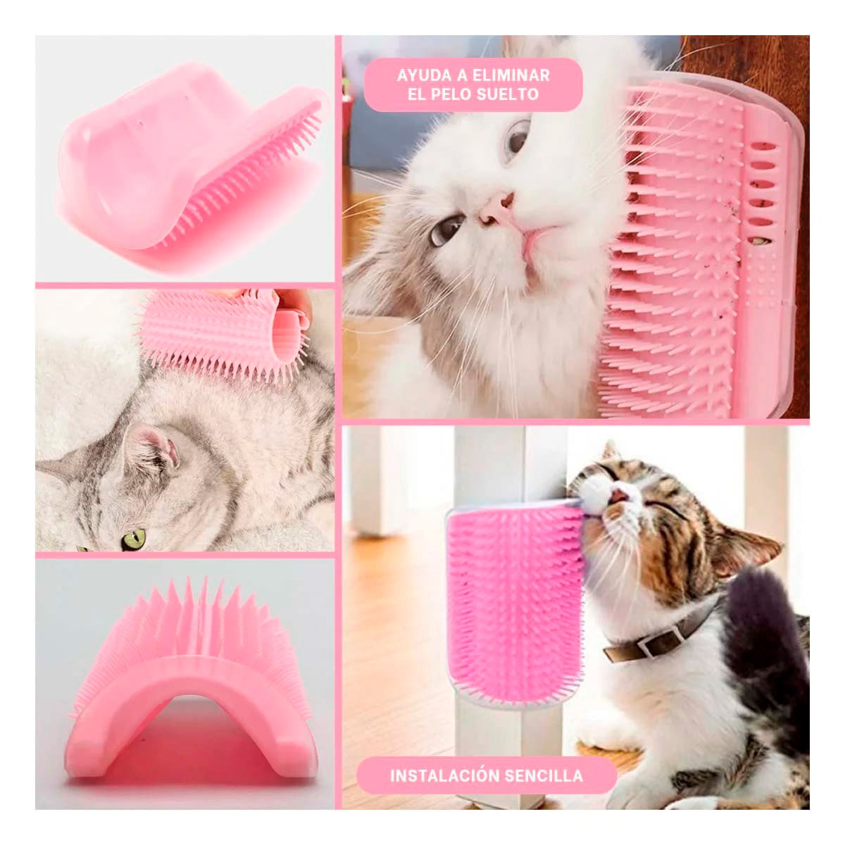 PACK12 RASCADOR ESQUINERO DE GATOS ROSADO MAS HIERBA PARA SU CUIDADO DIARIO Y+PAPEL REGALO - 2