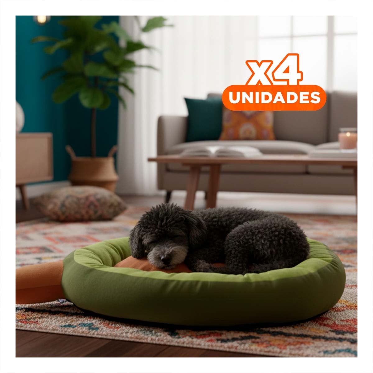 PACK4 SOFA DE DESCANSO PALTA TALLA S VERDE PARA SUS HIJOS Y SUS MASCOTAS - 1